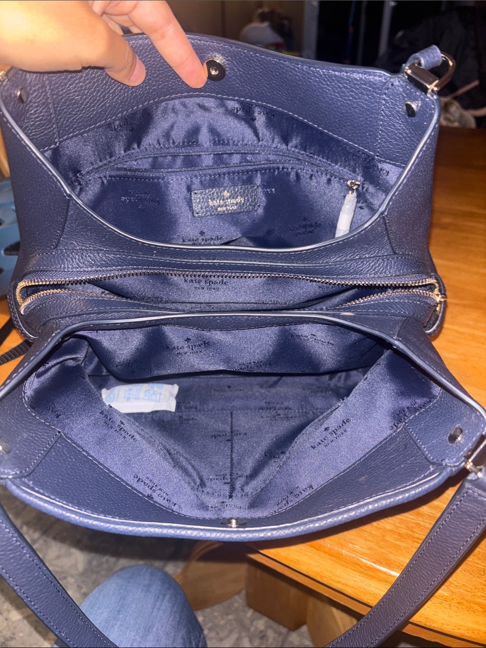 kate spade Blue & Black Patchwork Shoulder Bag - Picture 3 of 5